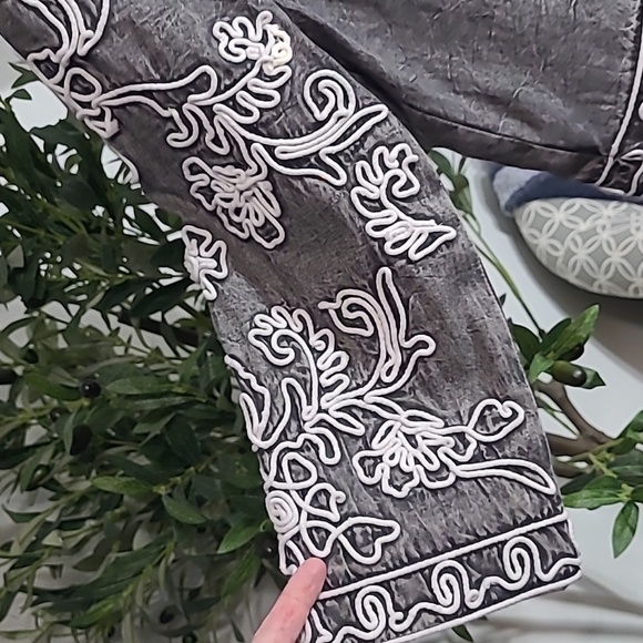 Soft Surroundings Jacket Blazer Womens Size S Cropped 3D Floral Decoration - Picture 5 of 6